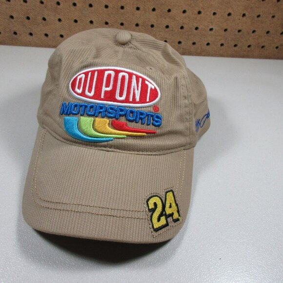 Chase Authentics Y2K mens dark khaki Jeff Gordon Dupont Nascar strapback hat EUC - Picture 1 of 6